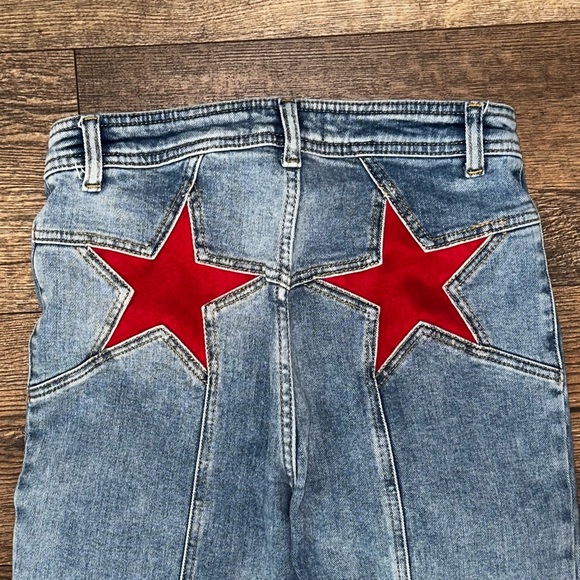 Free People We The Free Firecracker Flare Jean With Suede Star Detail 28x32 - Picture 3 of 5
